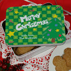 Personalized Merry Christmas Cookie Tin U173722