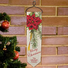 Personalized Poinsettia Christmas Banner U489428