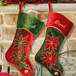 Personalized Poinsettia Christmas Stocking S0006X