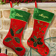 Personalized Holly Christmas Stocking S0008X