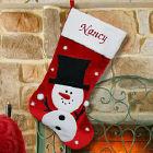 Embroidered Snowman Christmas Stocking