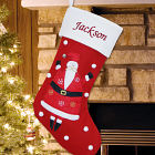 Embroidered Santa Wool Christmas Stocking S40179