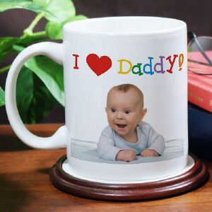 I Love Daddy Personalized Photo Coffee Mug