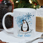 Just Chillin' Penguin Personalized Winter Coffee Mug