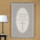 Personalized First Communion Tapestry Throw Blankets