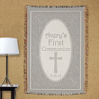 Personalized First Communion Tapestry Throw Blanket