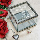 Engraved First Holy Communion Glass Jewelry Box