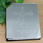 Engraved Communion Cross Silver Photo Albums