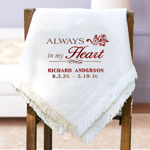 Embroidered Memorial Throw Blanket GiftsForYouNow