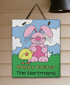Personalized Happy Easter Slate Plaque
