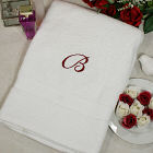 Embroidered Initial Bath Towels