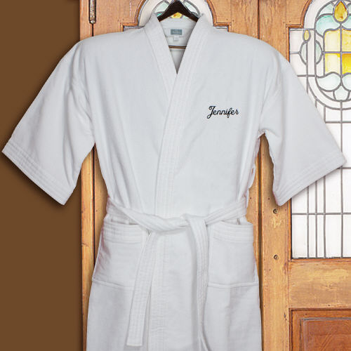 Embroidered Terry Cloth Velour Bathrobe GiftsForYouNow