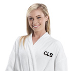 Embroidered Initials White Cotton Bath Robe
