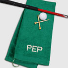Embroidered White Golf Towel with Initials