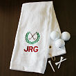 Embroidered White Golf Towel with Initials E31423