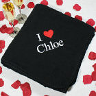 Embroidered I Love You Fleece Throw Blanket