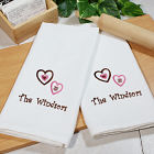 Embroidered Chocolate Hearts Kitchen Towels