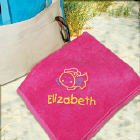 Embroidered Fish Beach Towel