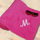Embroidered Pink Beach Towel