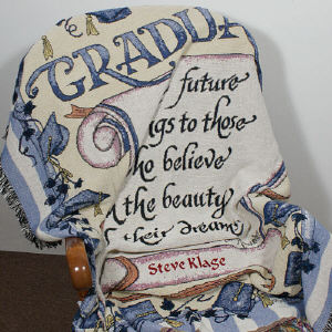 Embroidered Graduate Tapestry Throw Blanket