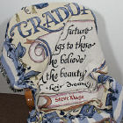 Embroidered Graduate Tapestry Throw Blanket