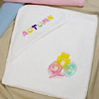 Embroidered Pastel Name Hooded Baby Towel