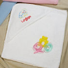 Embroidered Turtle Hooded Baby Towel