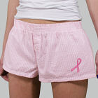 Embroidered Pink Ribbon Ladies Cotton Shorts E372022x