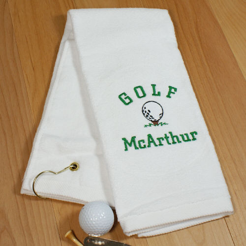 Personalized Golf Ball Towel Golf Hand Towel Embroidered with Name