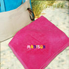 Embroidered Pastel Name Pink Beach Towel