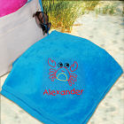Embroidered Crab Beach Towel