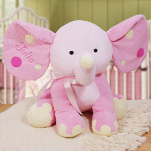 Embroidered Pink Polka Dot Elephant