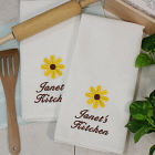Embroidered Sunflower Kitchen Towel Set E616712