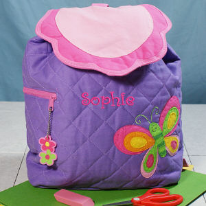 Embroidered Butterfly Quilted Backpack