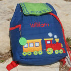 Embroidered Train Backpack