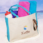 Embroidered Beach Ball Tote Bag