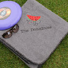 Embroidered Family Picnic Throw Blanket