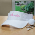Embroidered White Visor