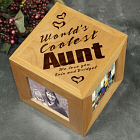 Engraved World's Coolest Wood Photo Cube 421564