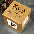 Engraved My Godchild Wood Photo Cube