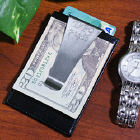 Engraved Leather Money Clip