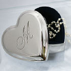 Engraved Initial Silver Heart Jewelry Box 8531580
