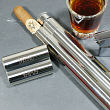 Engraved Stainless Steel Cigar & Flask Case