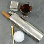 Engraved Stainless Steel Cigar & Flask Case 8532740