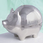 Engraved Silver Piggy Bank 859020