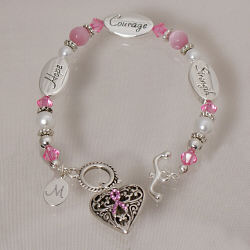 Engraved Breast Cancer Awareness Bracelet