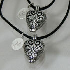 Engraved Silver Filigree Heart Lockets