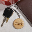 Engraved Name Wood Round Keychain KC33610