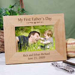 My First Fathers Day Wood Picture Frame