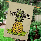Personalized Pineapple Welcome House Flag